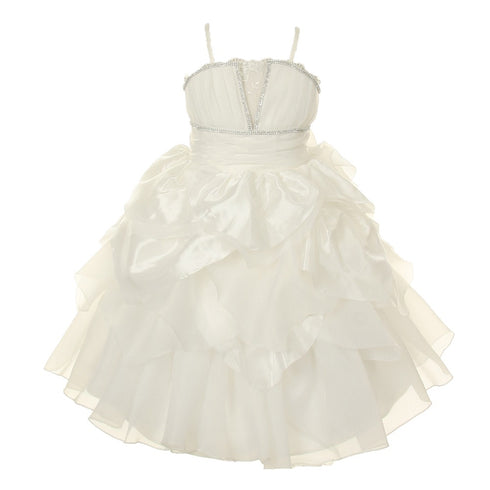 Cinderella Couture Little Girls White Taffeta Satin Bolero Communion Dress 4-6 - SophiasStyle.com